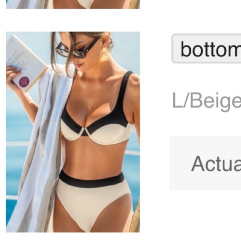 Cupshe Cream  Bikini bottoms